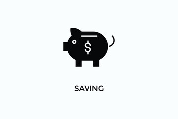 Saving Vector Icon Or Logo Sign Symbol Illustration