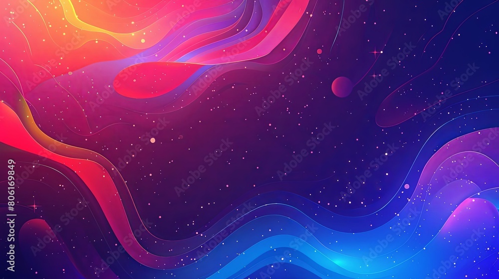 Aufkleber abstract background with minimalist elements and celestial texture, featuring a white square, a red 