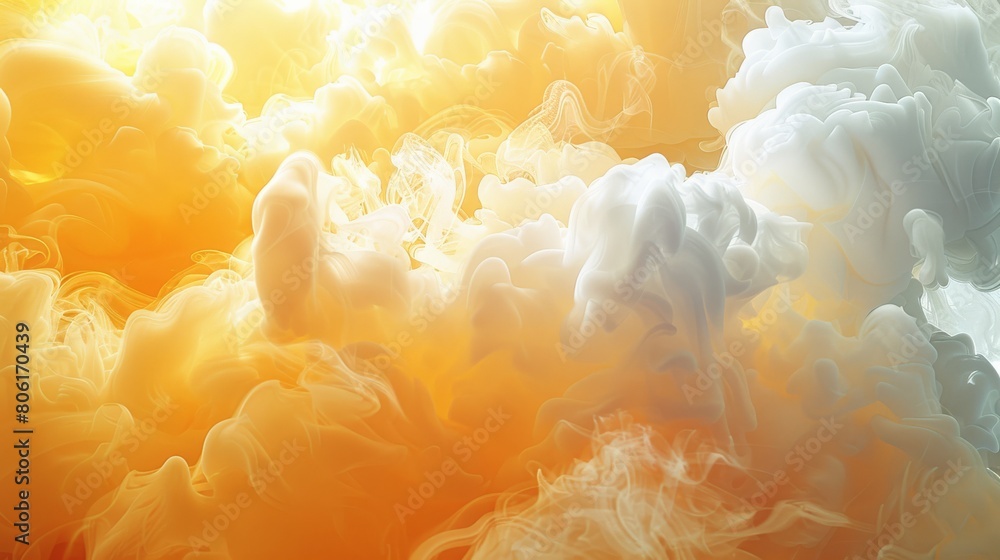 Aufkleber an abstract depiction of smoke in bright yellow and soft white, mimicking the appearance of sunlight