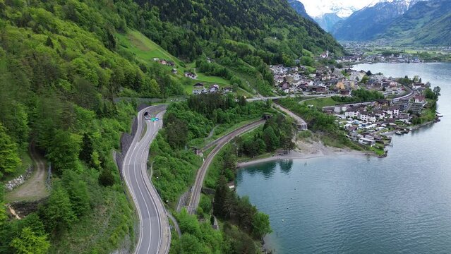 Swiss Train and Road