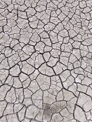 drought and global warming. cracked wall of a dry lake.