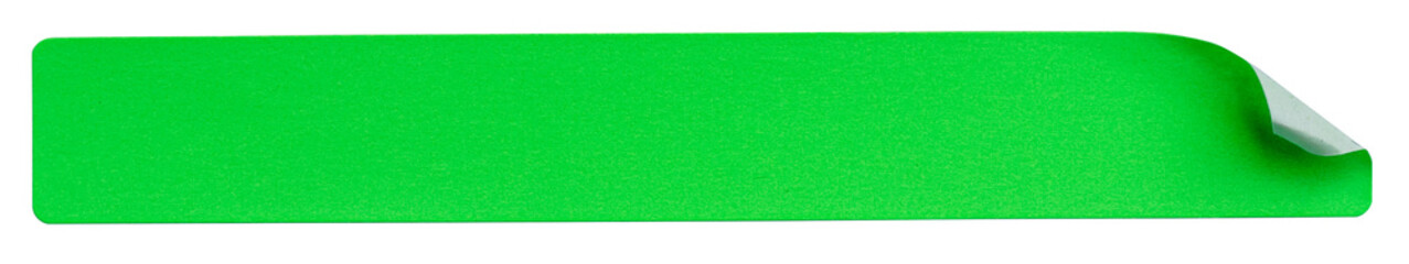 Transparent png of fluorescent green rectangular paper sticker label.