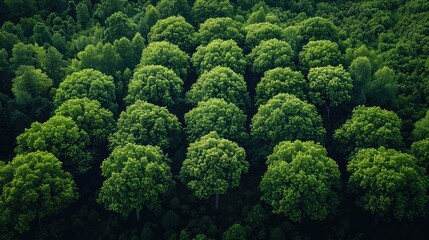 Fototapeta premium An aerial view of a lush green forest.