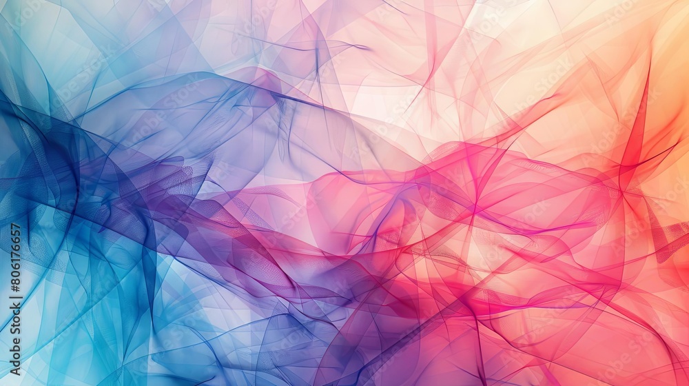 Poster abstract composition with transparent layers and celestial hues