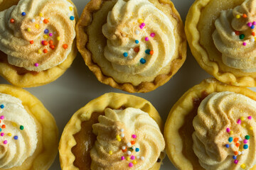 Group photo of homemade lemon meringues.