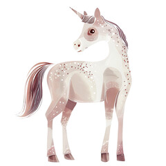 Enchanting Unicorn Illustration with Pastel Tones and Mystical Aura