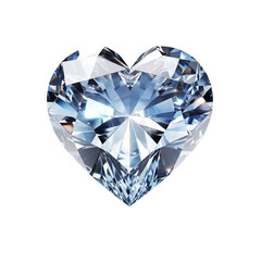 diamond in heart shape isolated on clean and clear white background