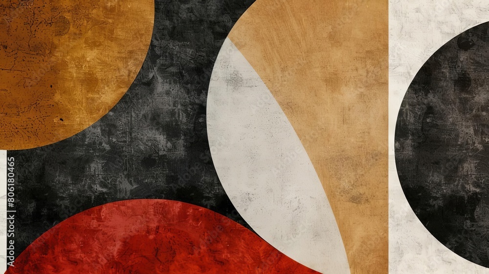 Poster clean and modern abstract composition with celestial shapes