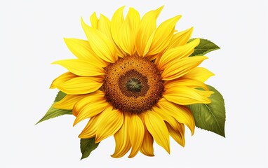Sunflower Against a White Backdrop