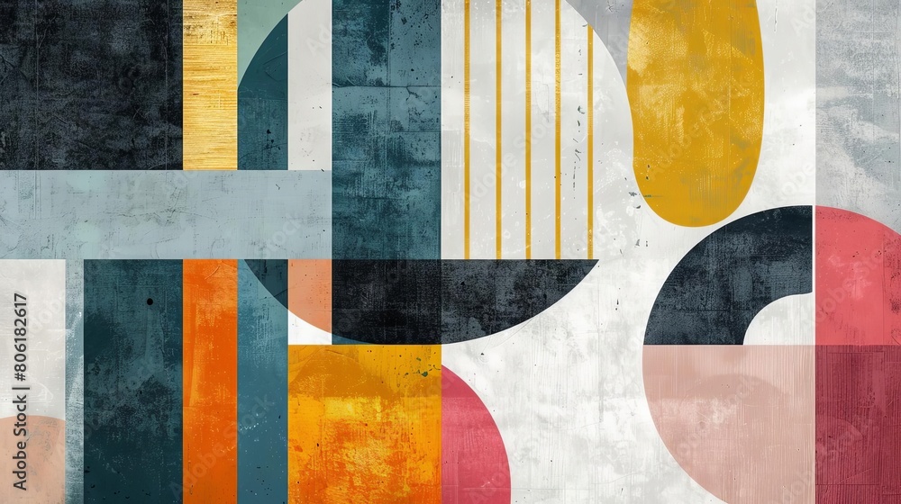 Poster clean and modern abstract composition with geometric patterns