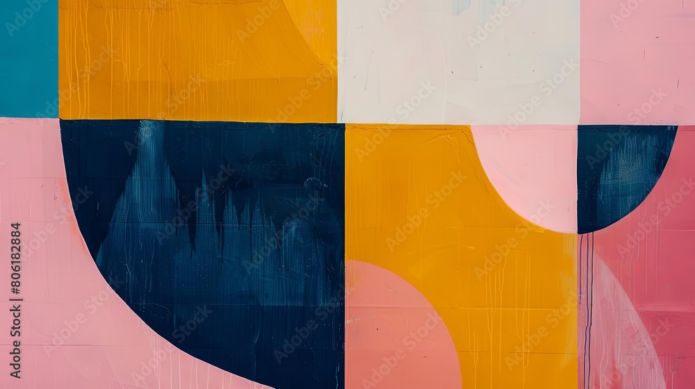 Poster clean and modern abstract composition with geometric patterns
