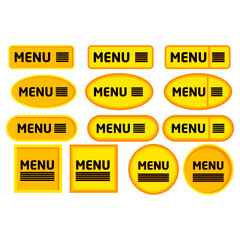 Set Of Variant Menu Button Design For Web Element