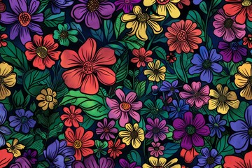 flower background. floral in summer background. Spring Meadow. Colorful flower background. Floral background for fashion, tapestries, prints. flowers bouquet wallpaper.