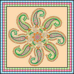 colorful vector floral Kushan design.