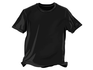 black t-shirt mockup in white background
