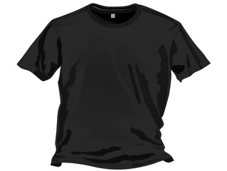 black t-shirt mockup in white background