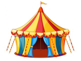 circus tent, cartoon draw in white background