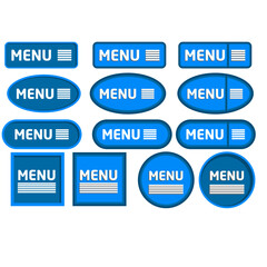 Set Of Variant Menu Button Design For Web Element