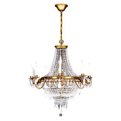 A decorative crystal chandelier with multiple tiers and hanging pendants Transparent Background Images 
