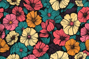 flower background. floral in summer background. Spring Meadow. Colorful flower background. Floral background for fashion, tapestries, prints. flowers bouquet wallpaper.