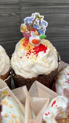 Easter cake and eggs