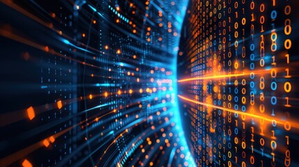 Digital data flow, data transfer rate. future digital concept,