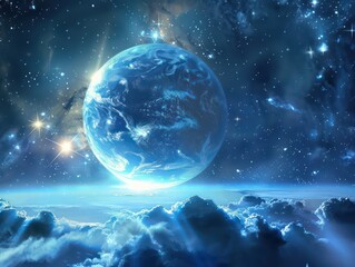 blue universe shining background