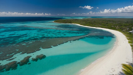 Stunning aerial view of pristine beaches and turquoise waters.