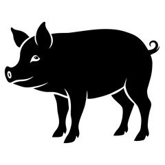 Fototapeta premium silhouette of a wild boar illustration