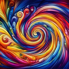 A colorful depiction of a spectrum spiral