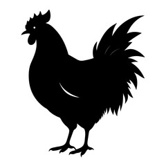 silhouette of a rooster and hen