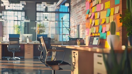 A creative workspace basks in the morning light ready for the day s brainstorming