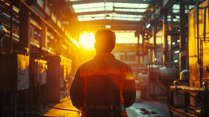 Obraz premium photograph of Professional engineering, worker, man Quality control, maintenance, check in factory, warehouse Workshop for factory operators, engineering man