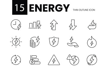 energy thin outline vector design for website and mobile app