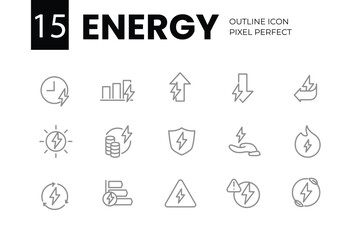 energy outline icon pixel perfect vector design for website and mobile app