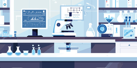 Futuristic Cryonics Laboratory Interior with High-Tech Equipment, Cartoon Vector Illustration
