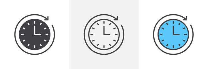 Advance Time Icon Set. Quick Time Vector Symbol.