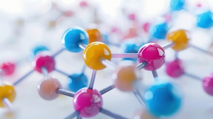 research chemistry, materials science, molecular structure on white background
