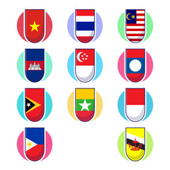 Fototapeta premium Great cartoon vector of Southeast Asian countries flag icon mascot illustration