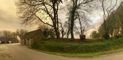 la campagne en avril 2024 à Barré-Nevez Finistère Cornouaille Bretagne France	