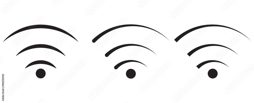 Aufkleber wifi wireless internet signal flat icon for apps. wi-fi icon. wifi vector design. wireless and wifi 