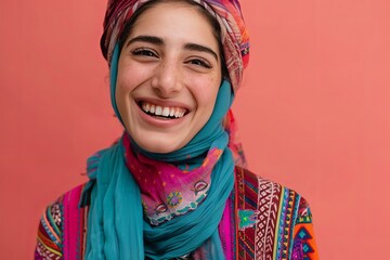 Close up portrait of a woman laughing