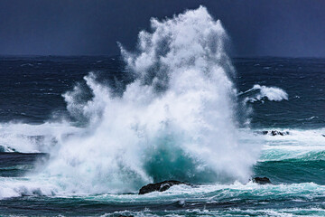 Fototapeta premium waves crashing on the rocks