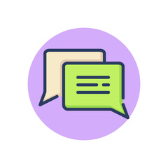 Chat line icon. Speech bubbles, online talk, dialog outline sign. Communication, support, message concept. Vector illustration, symbol element for web design and apps