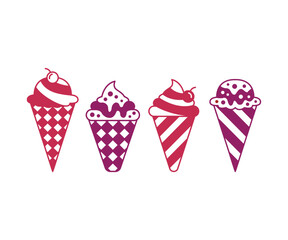 ice cream fresh summer collection vector design icon illustration colorful 