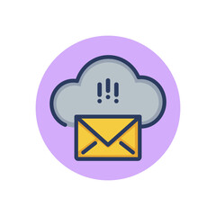 Cloud mail server line icon. Envelope, letter, download button outline sign. Message, communication, computing concept. Vector illustration, symbol element for web design and apps