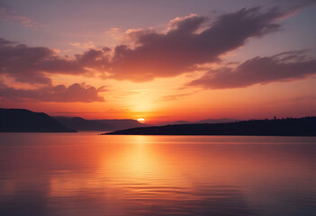 Obraz premium calm sunset in minimal style