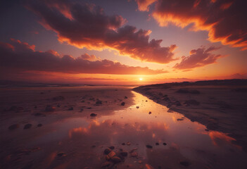 Obraz premium calm sunset in minimal style