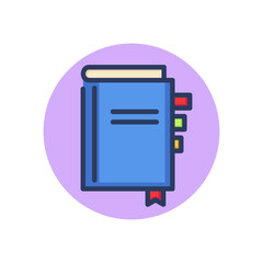 Daily notebook line icon. Organizer, workbook, notebook, planner outline sign. Memo, schedule, business concept. Vector illustration for web design and apps