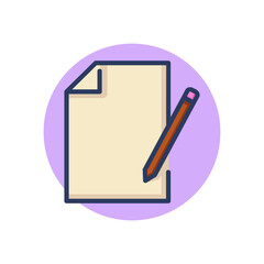 Document line icon. Paper with pen, notebook, pencil outline sign. File, contract, communication concept. Vector illustration, symbol element for web design and apps